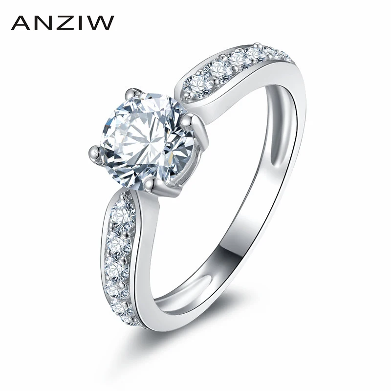 

Кольцо женское круглое из серебра 925 пробы, 1 карат