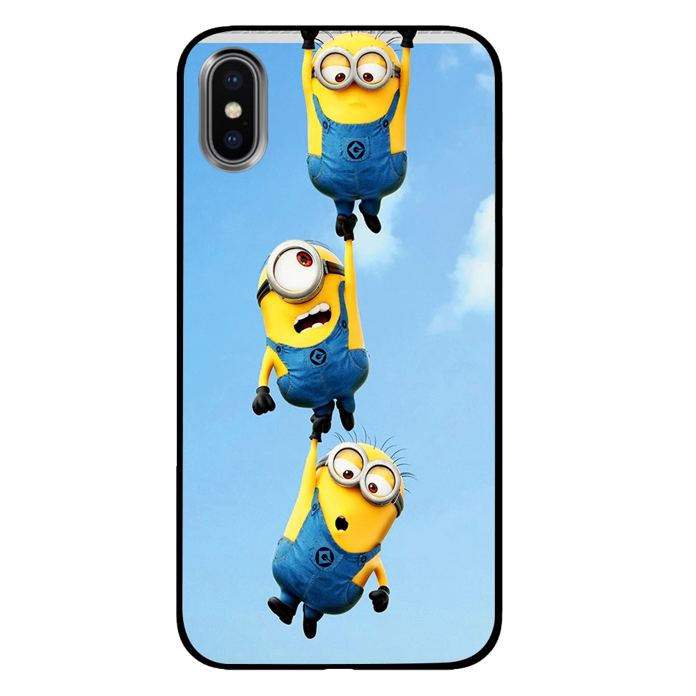 12 С милыми миньонами из мультфильма черные чехлы для телефонов iPhone 5 5S SE 6 6s 7 8 Plus X XS Max XR задняя крышка - Цвет: 12