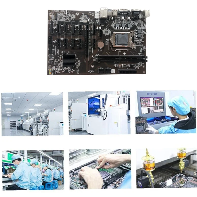 B250 BTC Mining Motherboard with 120G SSD LGA 1151 12X Graphics Card Slot DDR4 USB3.0 SATA3.0 Low Power for Miner | Компьютеры и офис