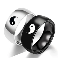 yin yang gossip creative chinese style tai chi ring mens and womens fashion punk couple accessories trend jewelry wholesale