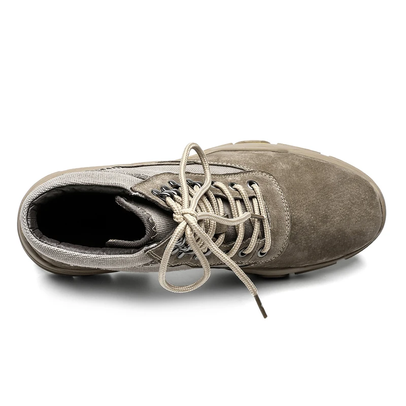 Hot Sale Leather Boots Men Casual Ankle Outdoor Mens Shoes High Top Winter with Fur Black Plus Size Comfortable Foorwear | Обувь