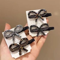new simple vintage diamond bow tie shaped hair clip shark clip headdress korean fashion barrette hair accessories for women