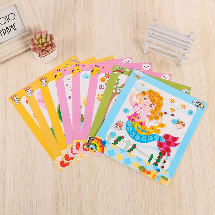 8 шт. детские наклейки пуговицы для творчества|Поделки своими руками| |