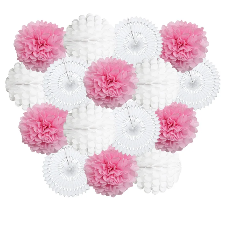 

16 шт., 6-12 дюймов, розовые фотообои, цветочный бумажный пом, подвесной набор для рукоделия, украшения для свадьбы, дня рождения