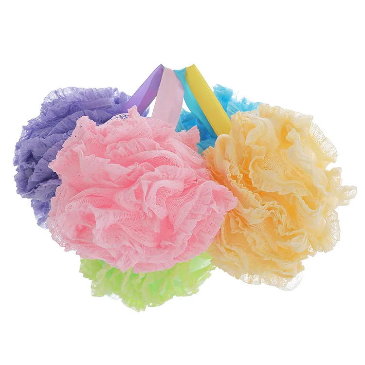 

Lace Edge Bath Flower with Rope Can be Hung Bath Wipe