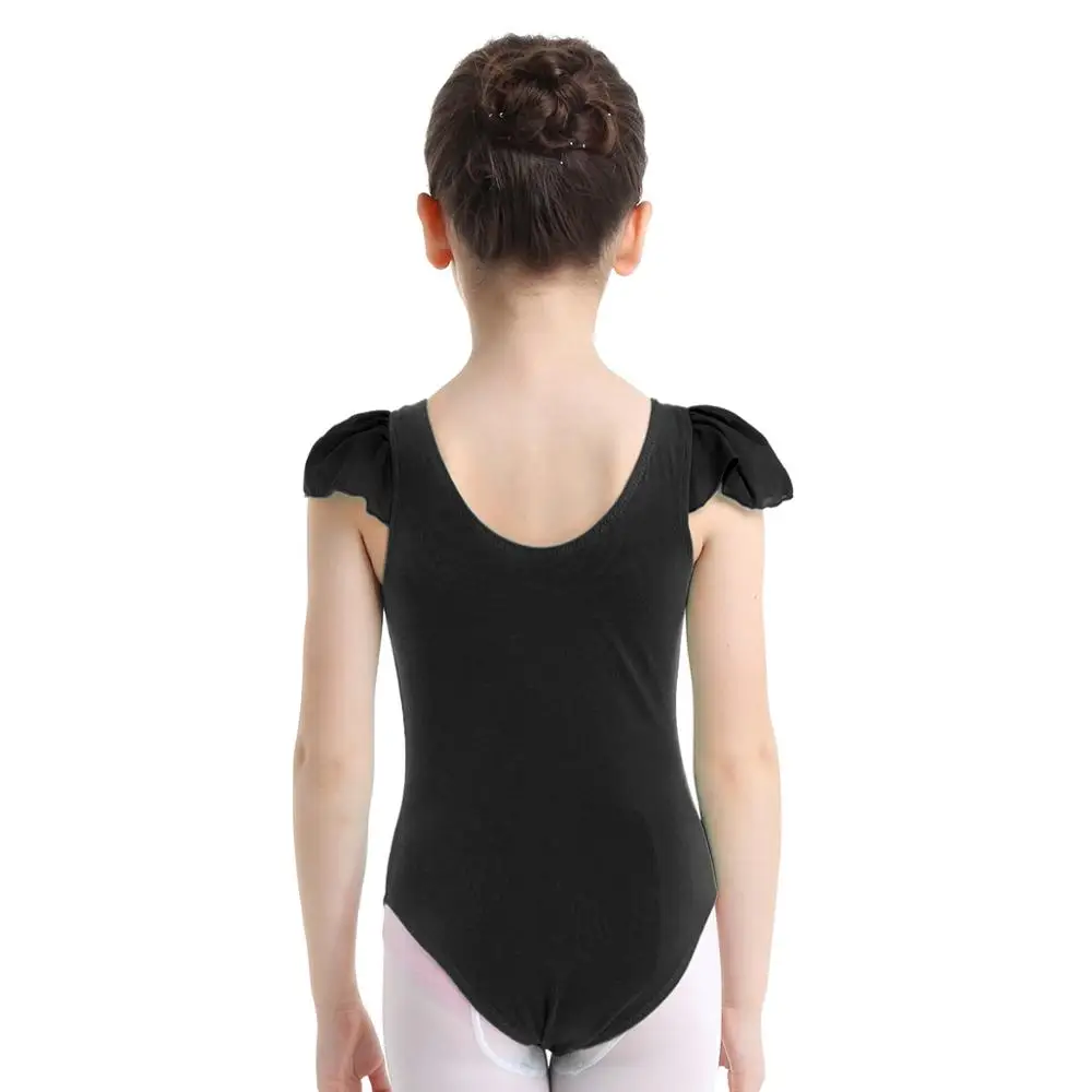 Гимнастический трико для девочек костюм балета и танцев танцевальный с оборками