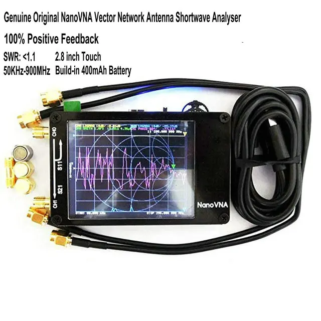 NanoVNA with battery Подлинная оригинальная нановна-н векторная сетевая антенна коротковолновый анализатор MF HF VHF UHF Genius 2," 4,3" экран 50 кГц~ 1,5 ГГц - Цвет: NanoVNA with battery