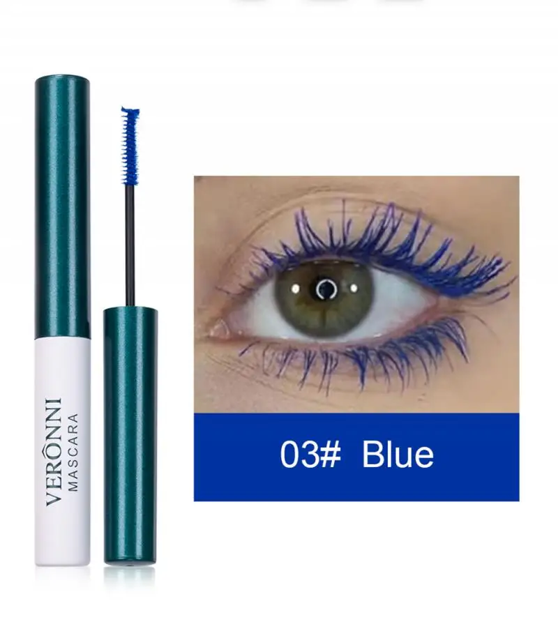 

Colorful Mascara Waterproof Fast Dry Eyelashes Curling Lengthening Makeup Eye Lashes Blue Purple Mascara Makeup Cosmetics TSLM1