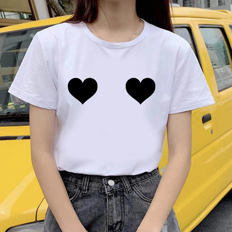 

2020 Women Summer Simple Tops Casual Fashion Print Boobs T-shirt Female Boobs Sexy Design T shirt Short Sleeve O-neck Clothes