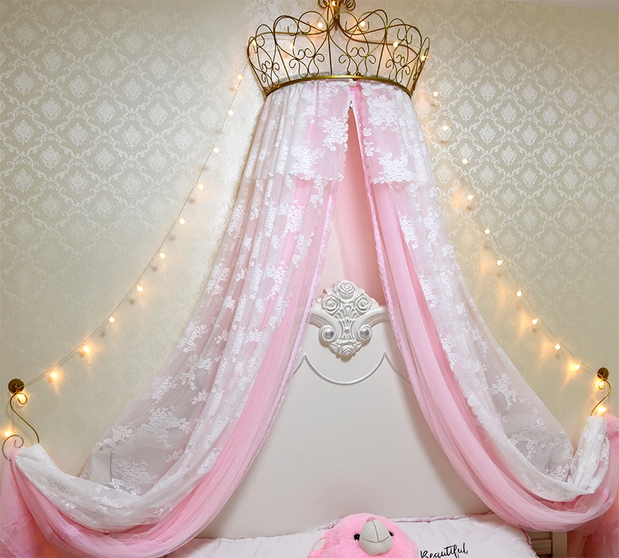 Принцесса Корона москитная сетка занавеска для кровати девочки Декор детской
