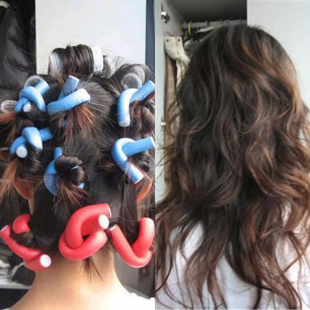 

42Pcs Mixed Size Rollers Curl Hair Bendy Rollers Curlers Sticks Flexible Tools with Storage Bag DIY Hair Curlers Tool