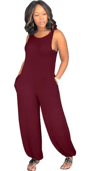 Женские комбинезоны для женщин женский комбинезон без рукавов Свободные