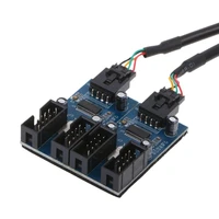 pc case internal 9 pin usb 2 0 male 1 to 4 female splitter pcb chipset extender