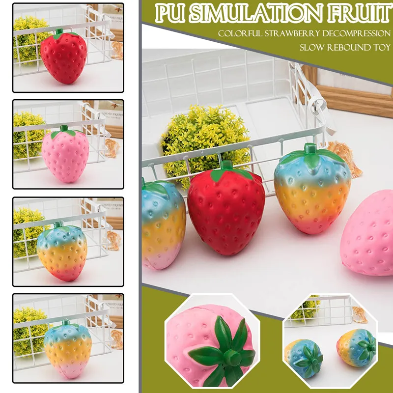 

Игрушка для декомпрессии клубники, креативная Радужная Шариковая игрушка для декомпрессии, Ранняя развивающая игрушка для интенсивной ими...