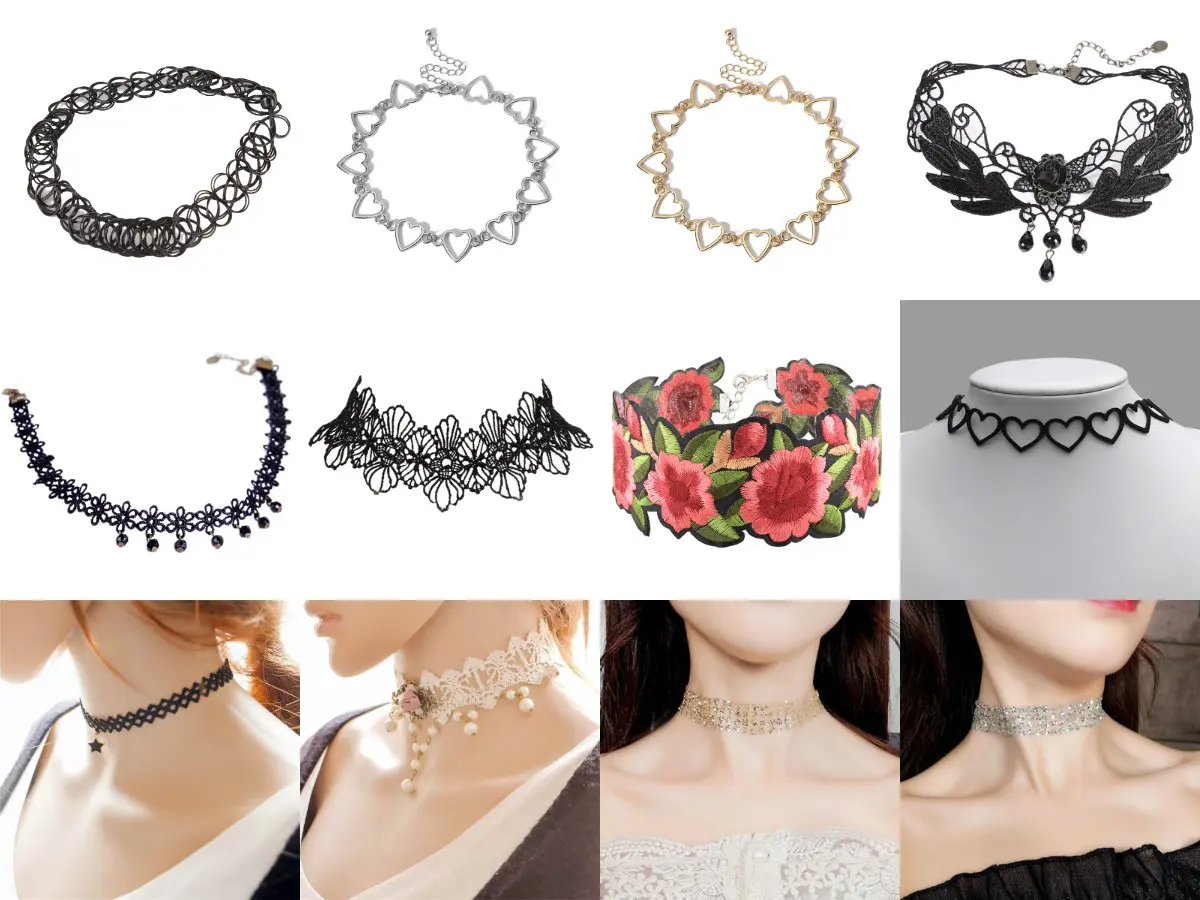 Готическая Лолита панк колье ожерелье Черный Бархат Замша кружева цветок