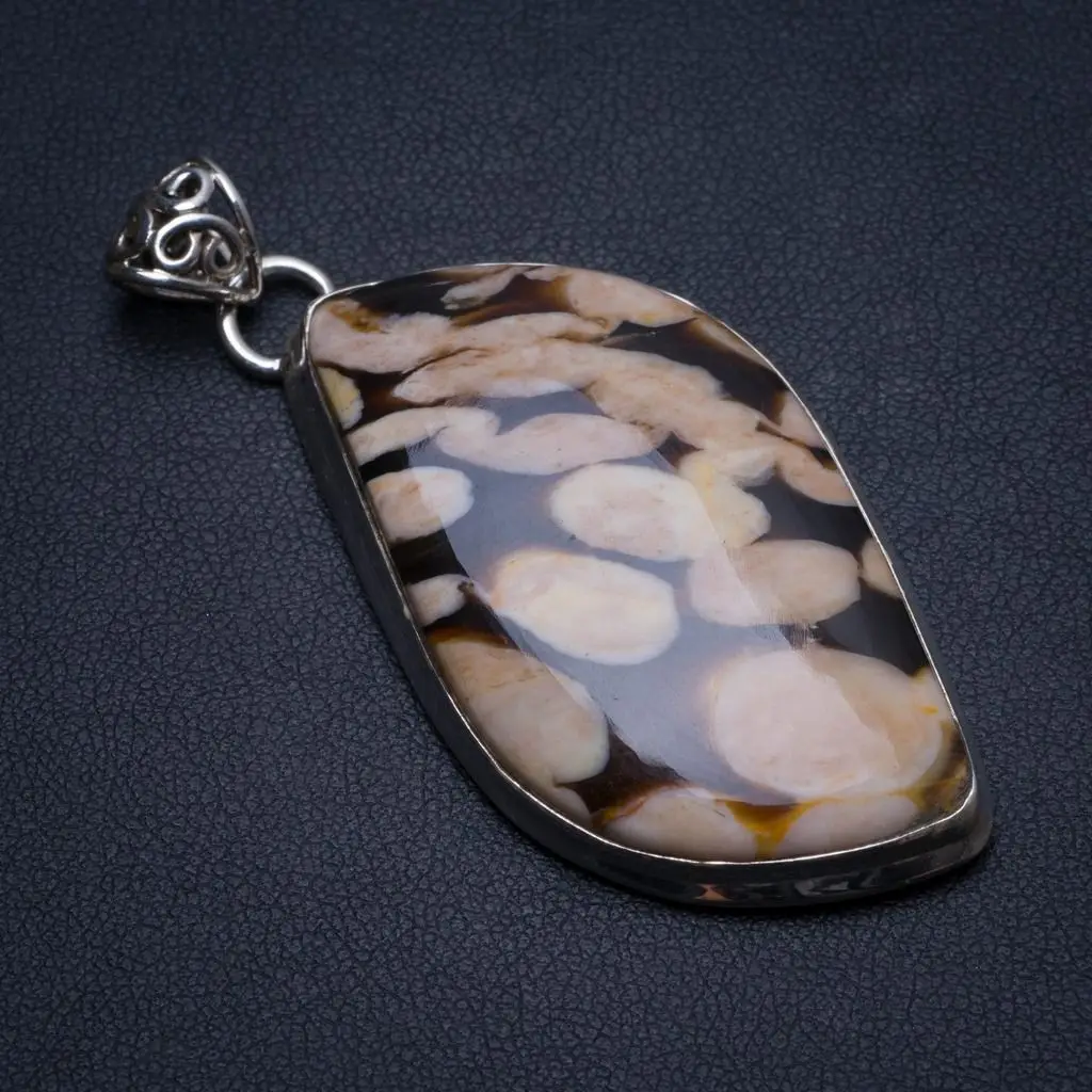 Натуральный Деревянный камень ручной работы винтажная фотосеребряная Подвеска 2