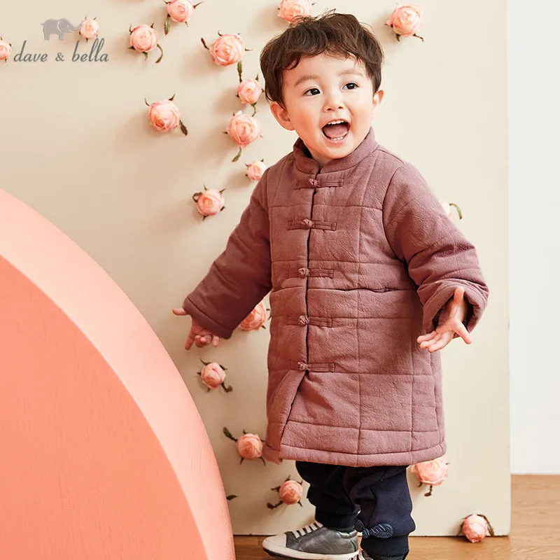 

DB12691 dave bella winter unisex baby Chinese style jacket children outerwear kids solid coat