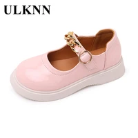 girls black leather shoes 2021 childrens shallow mouth single shoes elementary school students show bright leather black shoes