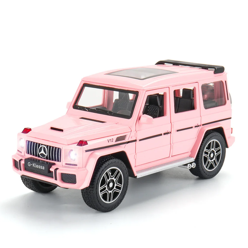 

1:24 Mercedes Benz G63 Car Alloy Sports Model Light Return Force Diecast Lift Tail Super Racing Rubber Car Wheel For Children