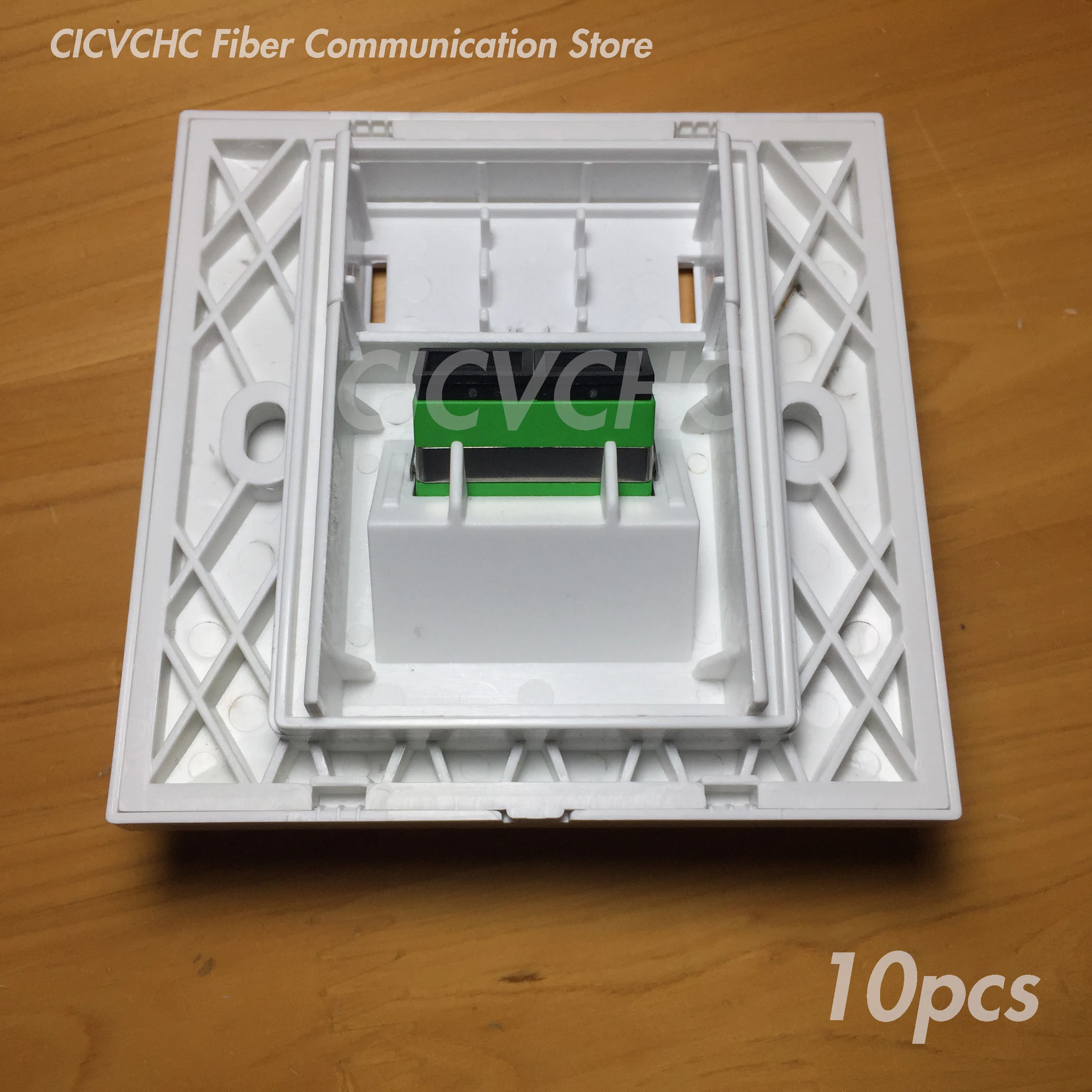 10pcs 86x86mm Panel for Duplex SC Adapter or Quad LC Adapter / White / FTTH ODN