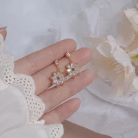2020 new fashion womens earrings zircon hollow lace flower earrings for wedding party bijoux jewelry wholesale