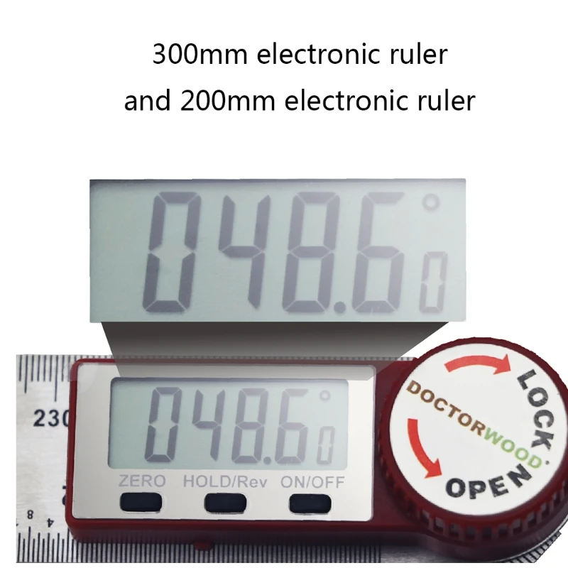 

2 in 1 Digital Angle Finder W/ Locking Function Stainless Steel Ruler 0-400mm