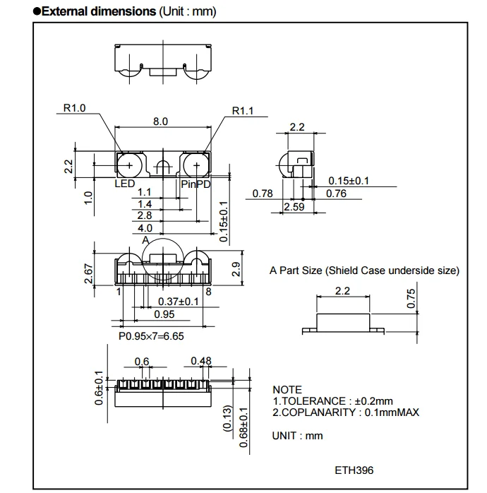 

Original New 100% sensor switch infrared transceiver wavelength 870nm rise time 20ns RPM960-H14E3A