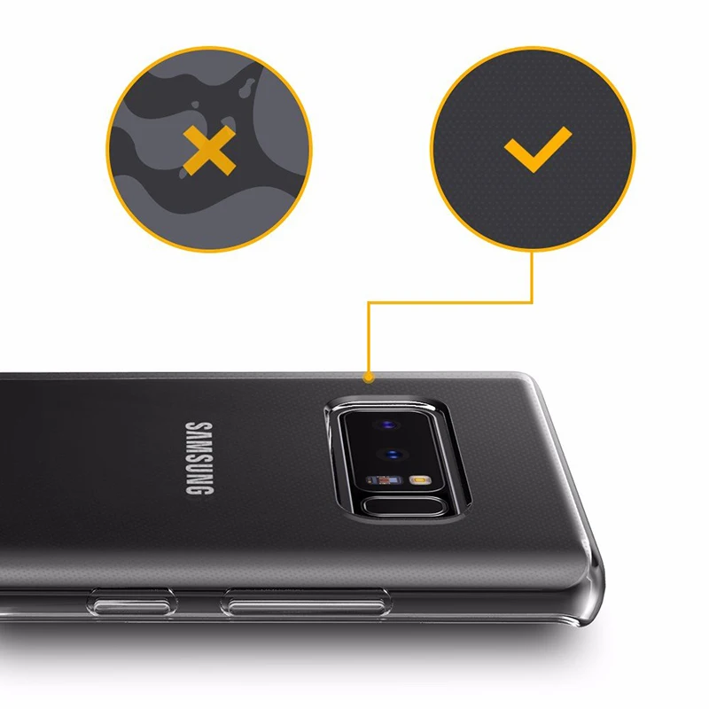 Прозрачный мобильный телефон TPU Чехлы для Samsung Galaxy Note 8 мягкий силиконовый 360