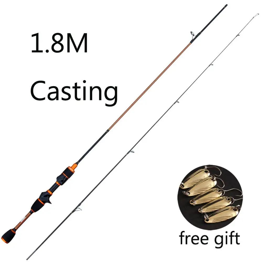 Skmially carbon ul spinning rod 1.8m 1.68m0.8-5g ultralight spinning rods ultra light casting spinning fishing rod vara de pesca - Цвет: Цвет: желтый