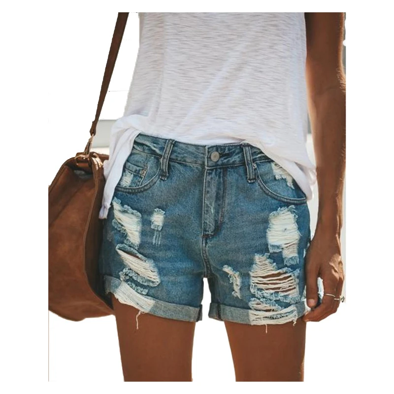 

Hole Sexy Denim Shorts Women's Hot Ripped Women Shorts Factory Direct Sales Summer Hot Selling Women's Casual Denim Sexy Shorts