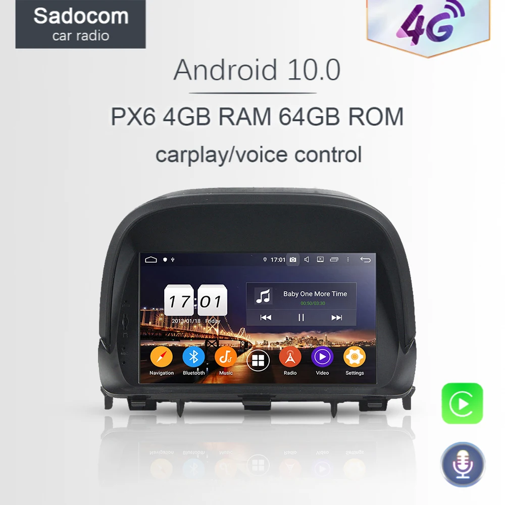 Автомобильный DVD-плеер 720P PX6 2 din Android 10 0 8 ядер 4 Гб + 64 ПЗУ GPS Авторадио BT 5 для Buick Encore