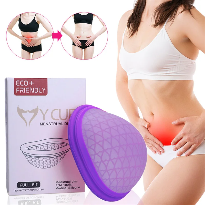 

Menstrual Disc with Flat-fit Design Extra-Thin Sterilizing Silicone Menstrual Cup Period Copa with Silicone Case for Women