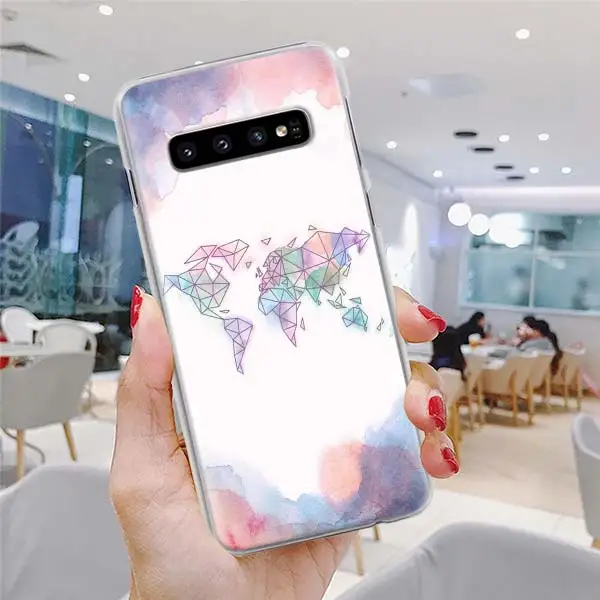 H02 Карта мира самолет Дорожный Чехол для телефона для samsung Galaxy S10 S10e S8 S9 Plus Note 10 Plus 9 8 S6 S7 Edge Твердый Чехол - Цвет: H02