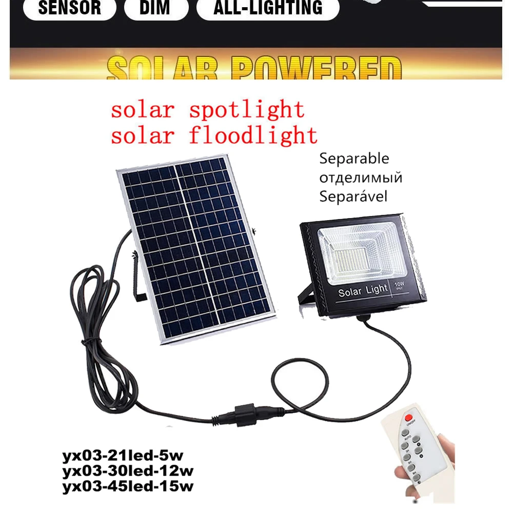 Светодиодный настенный светильник с беспроводной солнечной батареей уличный