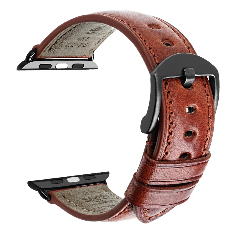 MAIKES из натуральной кожи ремешок для наручных часов для Apple Watch, версии 44 мм, 42 мм, 40 мм, 38 мм, версия 4/3/2/1 Для мужчин и Для женщин наручных часов iWatch, ремешок для часов - Цвет ремешка: Dark Brown B