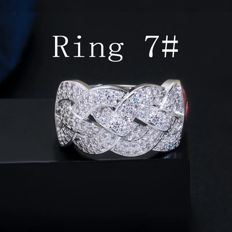 White Gold 7 Pera, кубический цирконий, женские золотые ювелирные изделия, большой массивный широкий браслет, браслет, кольцо, набор для роскошного свадебного костюма, аксессуары Z054 - Окраска металла: White Gold 7