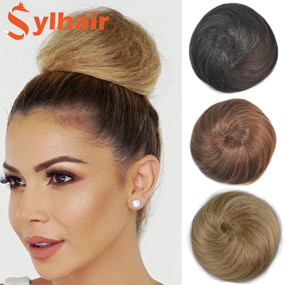 

Donut Chignon Roller Hairpieces Fake Hair Bun Drawstring Ponytail Hair Bun Women Chignon Synthetic Hair Extension Sylhair