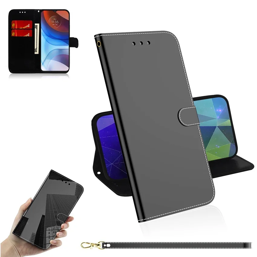 Зеркальный кожаный флип чехол для телефона Xiaomi Redmi Note 10 9 8 Pro 9S 10S 9A 9C 8T 9T 7 7A книжка с