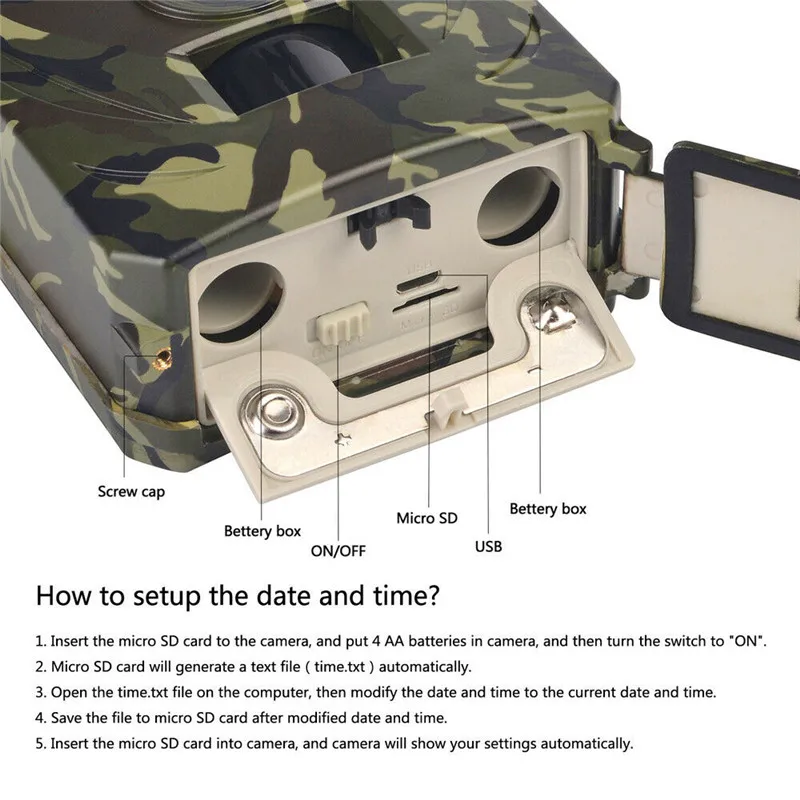 

PYMH 12MP HD 1080P Hunting Trail Camera Video Wildlife Scouting IR Night Vision Cam