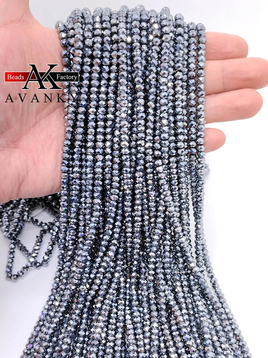 

Wholesale Natural Faceted Terahert Stone Beads Small Section Loose Spacer for Jewelry Making DIY Necklace Bracelet 15'' 4x6mm