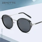 Солнцезащитные очки ZENOTTIC для мужчин и женщин, брендовые зеркальные солнечные очки в круглой металлической оправе в стиле стимпанк с поляризационными стеклами, уличные очки с защитой UV400