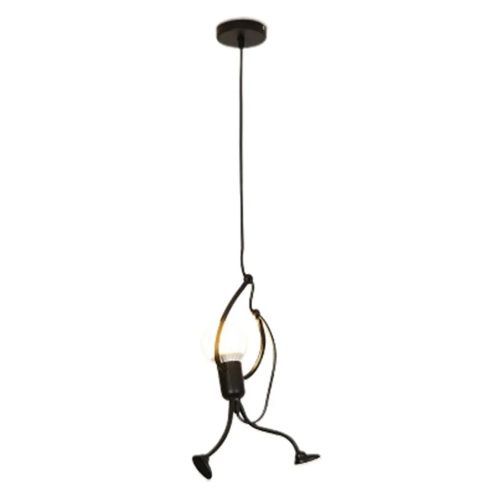 

Iron Little Man Chandelier Cartoon Doll Chandelier Swing Villain Chandelier Led Ceiling Lamp Home Living Room Decoration