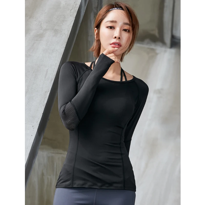 Спортивная любящая женская рубашка Йога футболка с длинным рукавом дышащая для