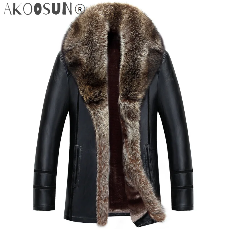 

Мужские Зимние Куртки из искусственной кожи, меховые куртки, размеры 5XL, деловое кожаное пальто, парка для мужчин