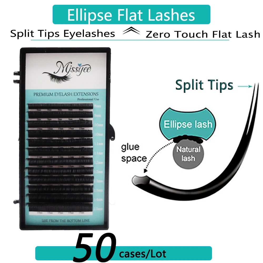 50 лотков/лот матовая дуговые плоские наращивание ресниц эллипса из мягкого