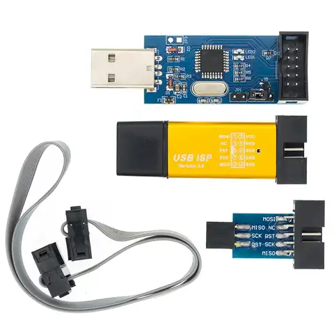 Программатор USB USBASP AVR, 1 шт., новый программатор USB ISP USB ASP ATMEGA8 ATMEGA128, поддержка Win7 64K 10Pin на 6-контактную плату адаптера