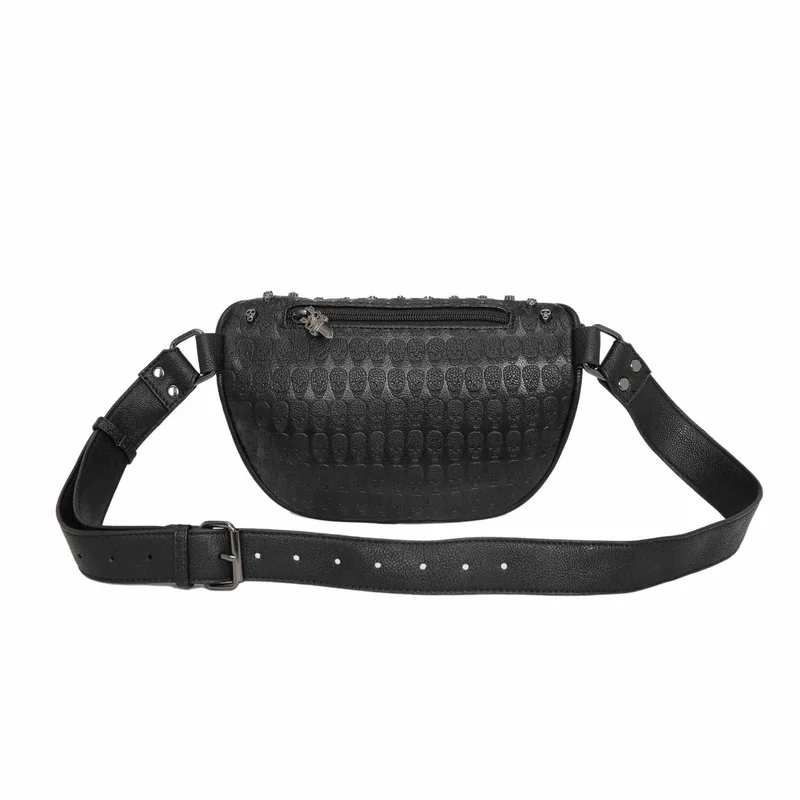 Fashion Rivet Chest Bag Men Waist Ghost Head Shoulder Hip Hop Skull Men's Pack Crossbody Sling |