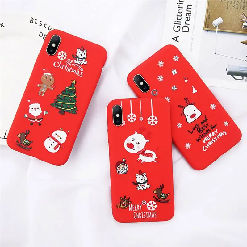 Чехлы для iphone X XR XS MAX с Санта Клаусом матовый Рождественский чехол телефона