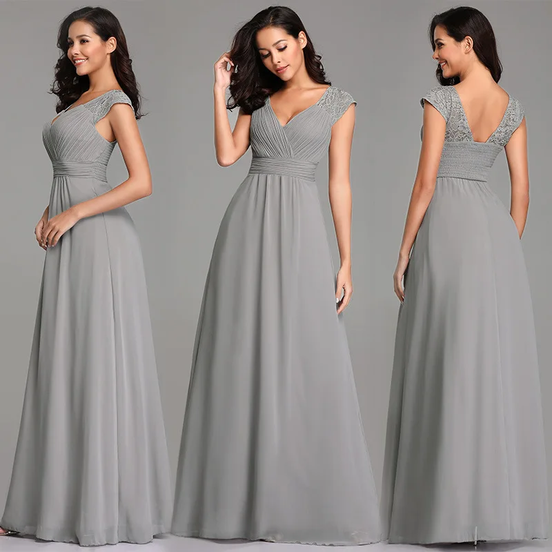 Элегантные пикантные платья подружек невесты Длинные вечерние с круглым вырезом