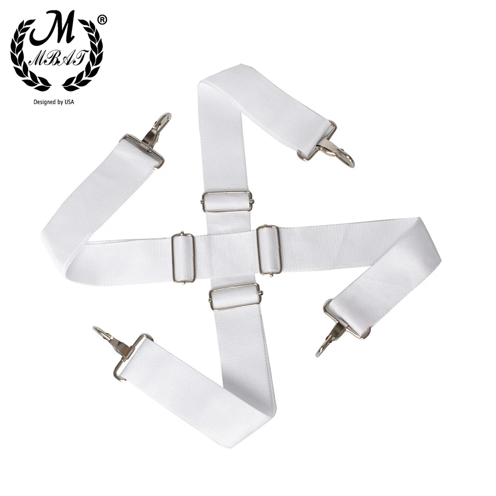 

M MBAT Snare Drum White Strap Adjustable Nylon Double shoulder Belt Percussion Instrument Accessories High quality Music Tools